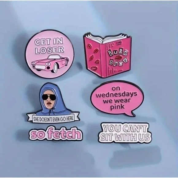 Mean Girls 6-Piece Enamel Pin Set - Iconic Movie Quotes & Characters Collection - Picture 1 of 4